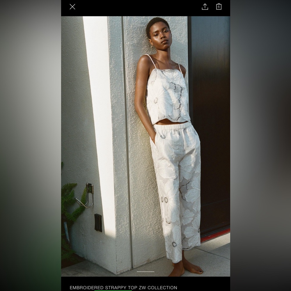 ISO - Zara 6895/053 - Embroidered Strappy Top & Pant ZW Collection